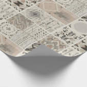 Retro chique geometrisch elegant stampatroon cadeaupapier (Hoek)