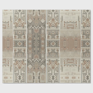 Retro chique geometrisch elegant stampatroon cadeaupapier