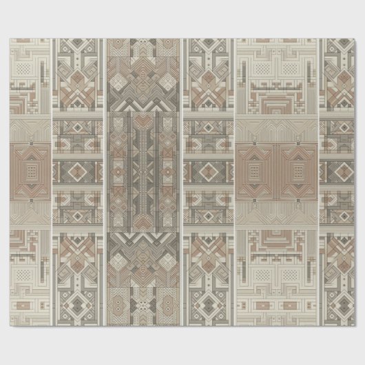 Retro chique geometrisch elegant stampatroon cadeaupapier (Vlak)