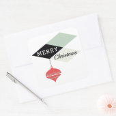 Retro chique geometrische vrolijke kerst vierkante sticker (Envelop)