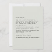 Retro chique minimalistische tweeling kaart (Achterkant)