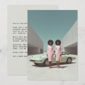 Retro chique minimalistische tweeling kaart (Voorkant / Achterkant)