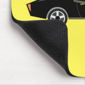 Retro chique zwarte auto met gele BG Muismat (Hoek)