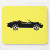 Retro chique zwarte auto met gele BG Muismat (Voorkant)