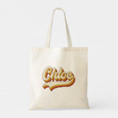Retro Chloe Naam 70s Vintage Design Tote Bag (Achterkant)