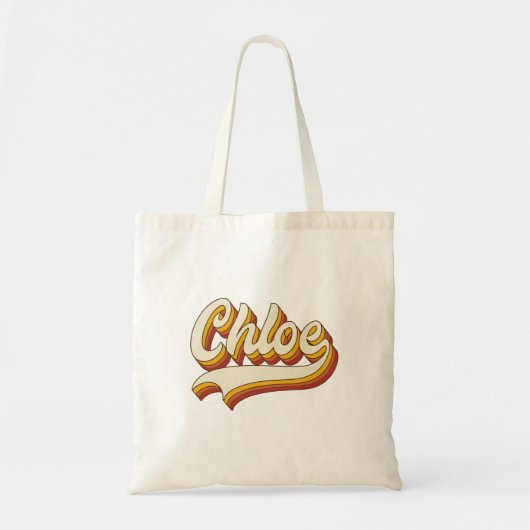 Retro Chloe Naam 70s Vintage Design Tote Bag (Voorkant)