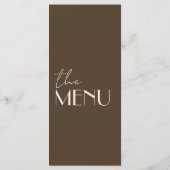 Retro Chocolade Bruin Oud Geld Fancy Bruiloft Menu (Achterkant)