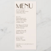 Retro Chocolade Bruin Oud Geld Fancy Bruiloft Menu (Voorkant)