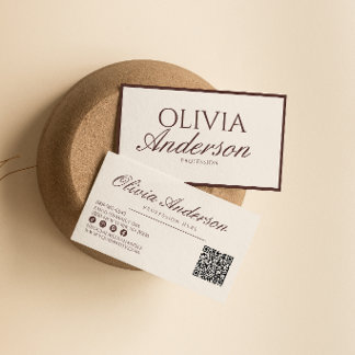 Retro Chocolade Bruine Luxe Oude Geld QR Code Visitekaartje