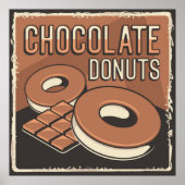 retro chocolade donuts poster (Voorkant)