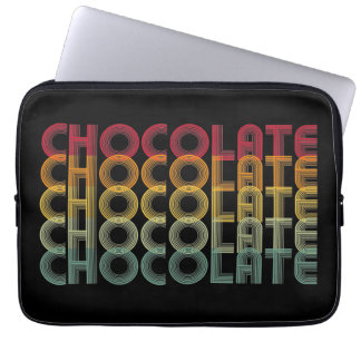 Retro Chocolade-regenboogkleur Laptop Sleeve
