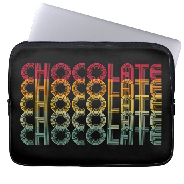 Retro Chocolade-regenboogkleur Laptop Sleeve (Voorkant)