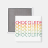 Retro Chocolade-regenboogkleur Magneet (Voorkant / Achterkant)