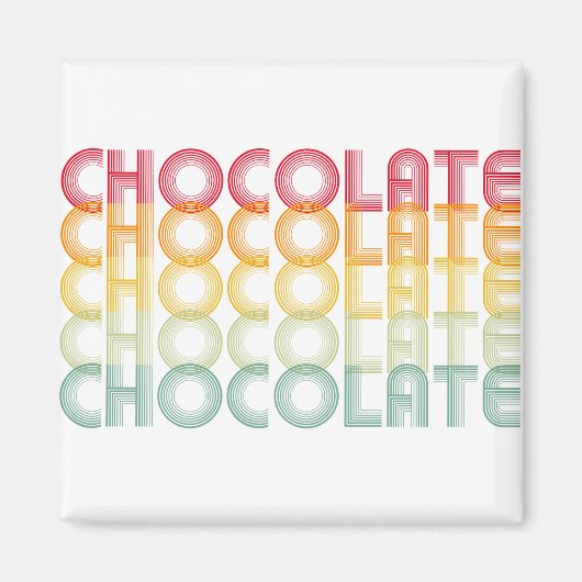 Retro Chocolade-regenboogkleur Magneet (Voorkant)
