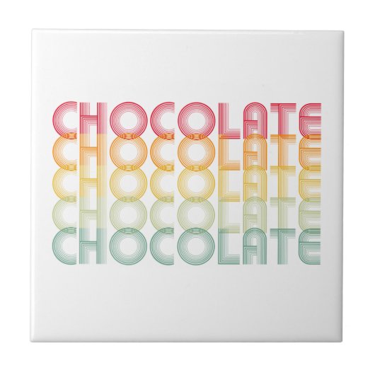 Retro Chocolade-regenboogkleur Tegeltje (Voorkant)