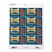 Retro | Chocolade Winkel | Handgemaakte Chocolade Etiket (Full Sheet)