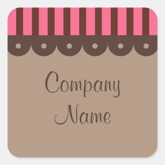 Retro Chocolade Zakelijke Stickers (Voorkant)