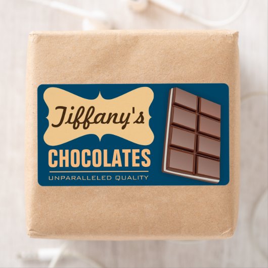 retro | Chocoladewinkel | Handgemaakte chocolade Etiket (Insitu)
