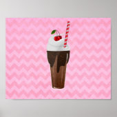 Retro Chocolate Ice Cream Shake Poster (Voorkant)