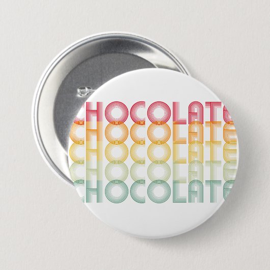 Retro Chocolate Rainbow Color Button (Voorkant /achterkant)
