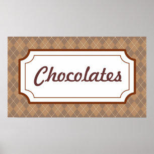 Retro Chocolates Sign. Poster