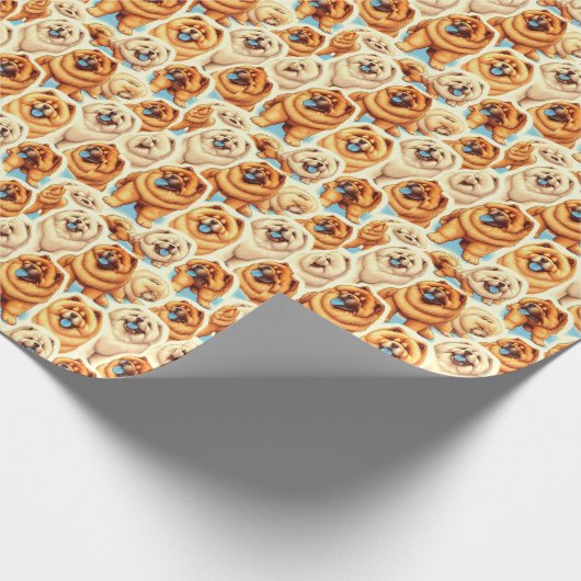 Retro Chow-Chow Naadloos Patroon Cadeaupapier (Hoek)