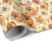 Retro Chow-Chow Naadloos Patroon Cadeaupapier (Rol Hoek)