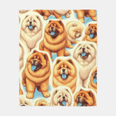 Retro Chow-Chow Naadloos Patroon Fleece Deken (Voorkant)