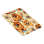 Retro Chow-Chow Naadloos Patroon Magneet (Rechterzijde)