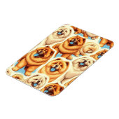 Retro Chow-Chow Naadloos Patroon Magneet (Linkerzijde)