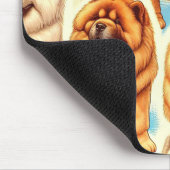 Retro Chow-Chow Naadloos Patroon Muismat (Hoek)