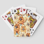 Retro Chow-Chow Naadloos Patroon Pokerkaarten (Achterkant)