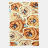 Retro Chow-Chow Naadloos Patroon Theedoek (Verticaal)