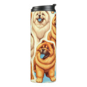 Retro Chow-Chow Naadloos Patroon Thermosbeker (Gedraaid links)