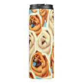 Retro Chow-Chow Naadloos Patroon Thermosbeker (Achterkant)