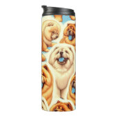 Retro Chow-Chow Naadloos Patroon Thermosbeker (Geroteerd rechts)