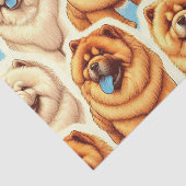 Retro Chow-Chow Naadloos Patroon Tissuepapier (Detail)