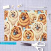 Retro Chow-Chow Naadloos Patroon Tissuepapier (Craft)
