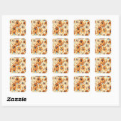 Retro Chow-Chow Naadloos Patroon Vierkante Sticker (Vel)