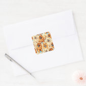 Retro Chow-Chow Naadloos Patroon Vierkante Sticker (Envelop)