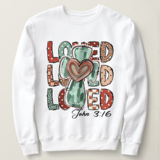 Retro Christelijk Kruis Geliefd Johannes 3:16 Trui