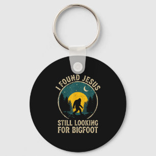 Retro christelijke bigfoot gelovige grappig geloof sleutelhanger