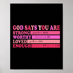 Retro christelijke Bijbelvers Valentijnsdag God Ze Poster