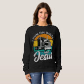 Retro Christelijke vrachtwagenchauffeur bij diesel Trui (Voorkant volledig)