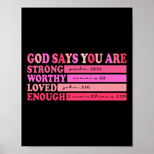Retro Christian Bible Verse Valentines Day God Say Poster (Voorkant)