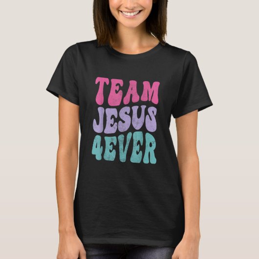 Retro Christianity Faith Christ Lord Savior 4ever  T-shirt (Voorkant)