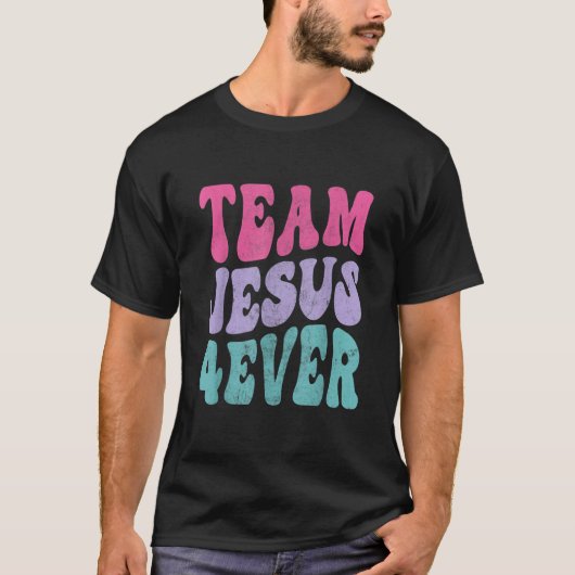 Retro Christianity Faith Christ Lord Savior 4ever T-shirt (Voorkant)