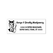 Retro Christmas 1950s Man naam en retour adres Rubberstempel (Afrduk)