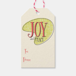 Retro Christmas 1958 Joy Gift Label - Pas het aan! Cadeaulabel