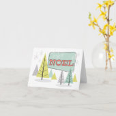 Retro Christmas 1958 Wenskaart -Personaliseren Kaart (Gele Bloem)